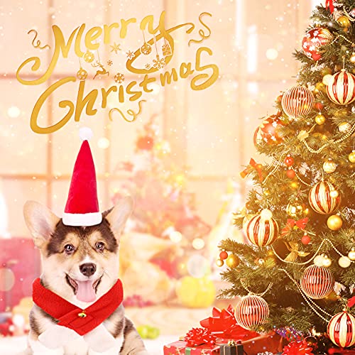 3 Piezas Disfraz de Navidad para Mascotas,Sombrero de Papá Noel para Gato y Cachorro,Bufanda de Navidad,Cinta para Cabeza de Astas de Reno,Navidad Suministros para Cosplay,Mascotas Fiesta (L)