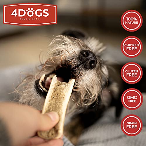 4 Dogs Original Juguete masticable asta de Ciervo para Perros - XL - 18 cm Mitad - Hueso masticable Hueso para Perros astas 100% Natural - 1 Pieza