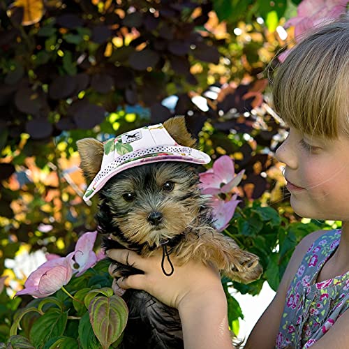 4 Gorras de Béisbol de Mascotas Gorra de Princesa Redonda con Ala Atuendo de Protección Solar de Deportes Exterior con Correa de Cuello Agujeros de Oídos Cómodo para Perros (Camuflaje, M)