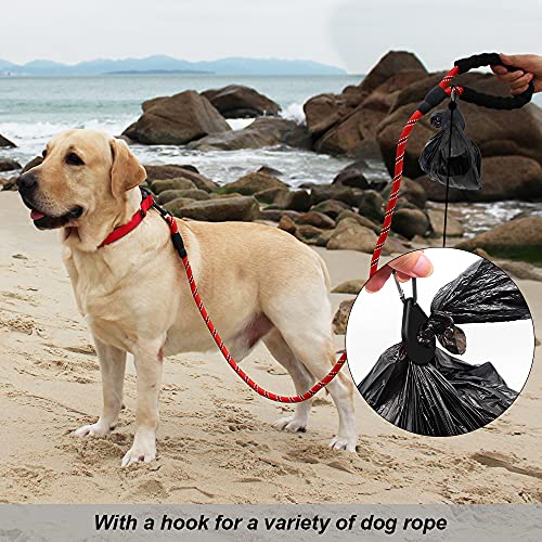 4 piezas de correa porta desechos, soporte para bolsa de caca de perro con 2 ganchos, soporte para bolsa de basura para correa de bicicleta, bolsa de transporte para perro (negro)