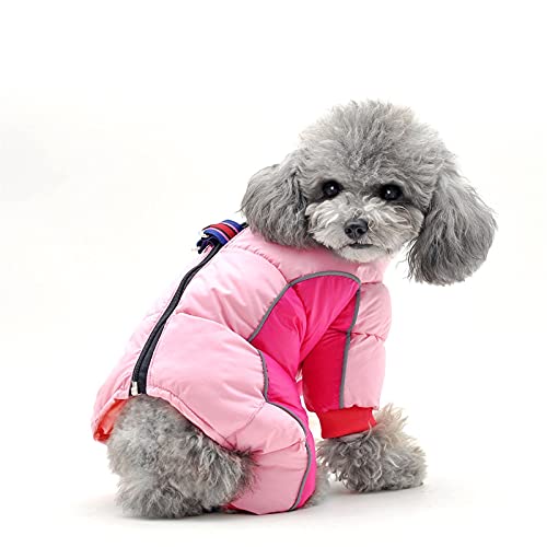 Abrigo para perros, chaqueta acolchada cálida, chaqueta para perros, chaqueta para cachorros, chubasquero con forro polar (rosa, XL)
