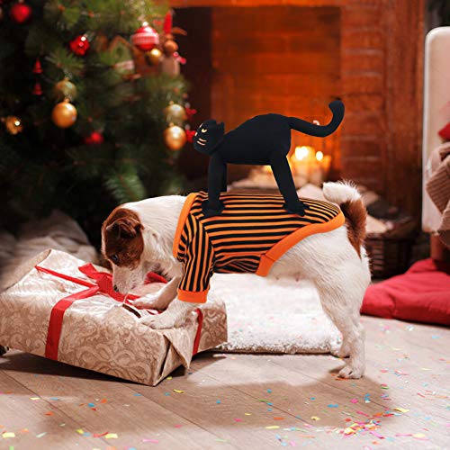 Abrigo Perro Navidad,Idepet Disfraz de Perro con Diseño de Gato Negro Disfraces Perros para Christmas Fiesta de Halloween Naranja Negro