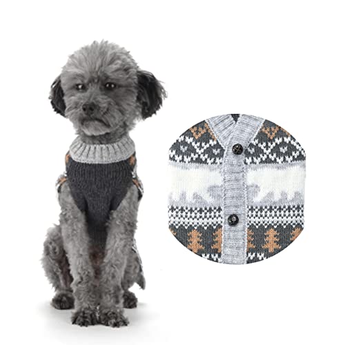 ABRRLO Jersey para perros con cuello en V, para celebraciones navideñas, invierno, para mascotas, oso polar (XS)