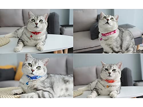 ACTTGGJ Collar Gato Personalizado Pequeño con Campana，9 Piezas Collares para Gatos Nailon Multicolor Gatos Accesorios para la Mayoría y Perros de los Gatos Domésticos de 19 a 32 cm（Serie 1）
