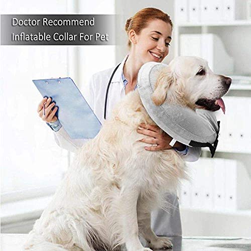 AILITRADE Vendaje de collares de perro básico inflable para perros medianos,cómodo collar de mascota cono de perro para recuperación