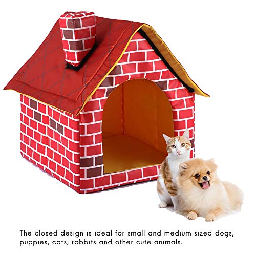 Ailyoo Caliente y Confortable Rojo Brick Pet Cama Interior Grande Mediana Pequeña Lavable Plegable Portátil para Perros y Gatos Medianos y Pequeños