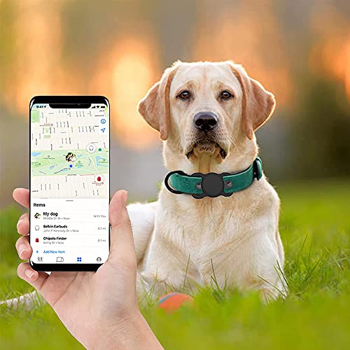 Airtag - Collar para perro, paquete de 4 unidades, funda protectora de silicona para mini GPS rastreador, funda protectora de silicona compatible con Apple Airtag para perros y gatos