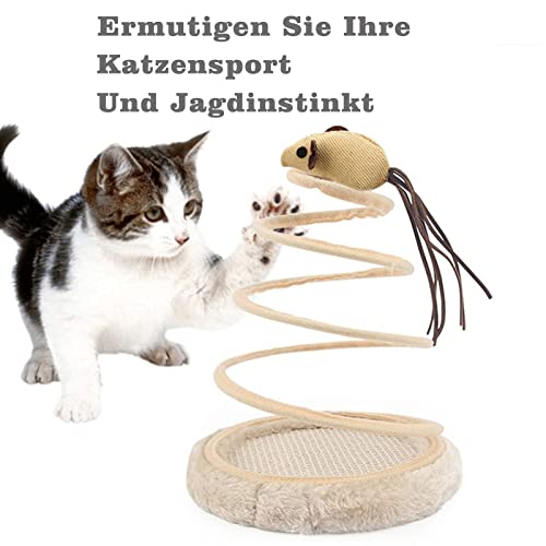 AISHNA Juguete para gatos, ratón de tela con base de madera antideslizante, juguete para arañar, seguro a las mordeduras