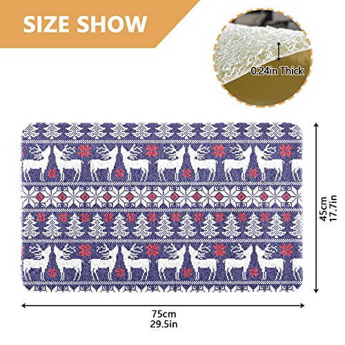 Alfombra de arena para gatos con diseño de renos blancos navideños, con respaldo para no dormir, accesorios de 17.7 x 29.5 pulgadas