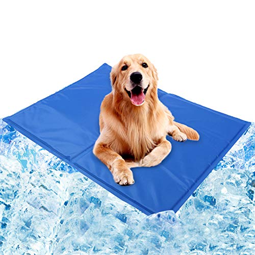 Alfombrilla de refrigeración para mascotas para perros y gatos, cama fría para suelos calientes, asientos de coche, camas de mascotas con infusión de gel, 2 tamaños (40 x 50 cm)