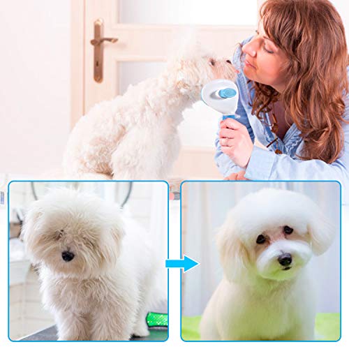 Alihoo - Cepillo para gatos, cepillo suave para pelo largo, universal, limpieza automática para mascotas, color azul