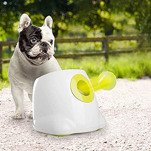ALL FOR PAWS Lanzador automático de pelotas para perros, versión mini, máquina de lanzamiento de pelotas de tenis para perros pequeños y medianos, 3 bolas incluidas