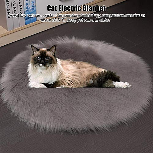 Almohadilla térmica para gatos, manta eléctrica impermeable para mascotas, pequeña antideslizante para gatos domésticos(Imitation mink grey)