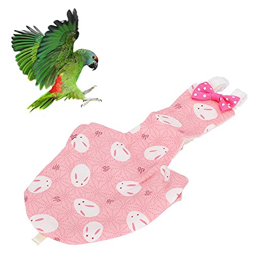 AMONIDA Ropa de pájaro, pañal de pájaro cómodo Lavable, para Mini Loro(S, Pink Rabbit)