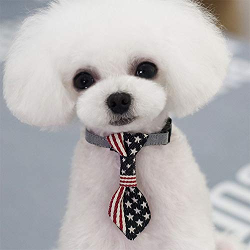 Amosfun - Corbata para perro, diseño de rayas, diseño de bandera, decoración nacional, corbata de perro para animales pequeños (patrón de bandera)