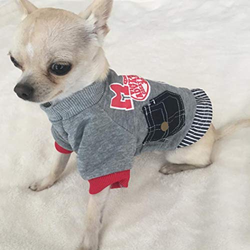 AMURAO Ropa cálida de Invierno para Perros pequeños Ropa de Perrito de béisbol de algodón Chaquetas de Abrigo para Mascotas Trajes de Chihuahua Yorkshire