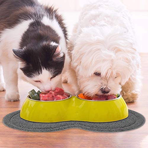 ANBET Alfombrilla Gato y Perro en Silicona, Alfombra de Alimentación Mascotas Silicona Antideslizante Impermeable - 45 x 26cm, Gris