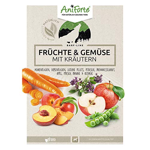 AniForte Frutas y Verduras con Hierbas para la Alimentación Cruda 1kg - Suplementos Barf para Perros