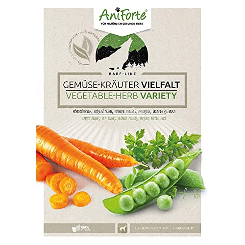AniForte Variedad de Verduras y Hierbas para la alimentación cruda 1kg - suplemento alimenticio Barf para Perros