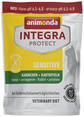 animonda Integra Protect Sensitive para gatos, comida dietética para gatos, pienso para alergias alimentarias, conejo + patatas, 300 g