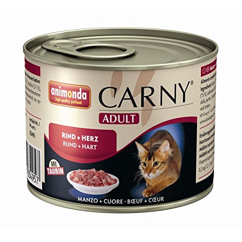 Animonda Lata para gatos Carny, para adultos, vacuno y corazón, 200 g