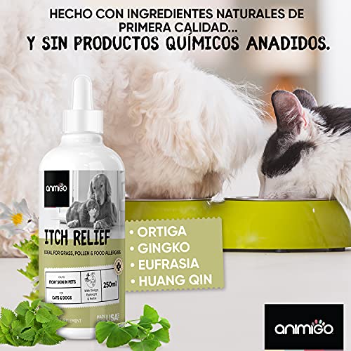 Anti Picor para Perros y Gatos 250ml | Suplemento Natural para Picores, Irritaciones y Alergia