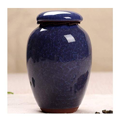 AOLI Mini urna funeraria sellando pequeñas urnas conmemorativas de cerámica para cenizas humanas urnas funerarias para exhibición de adultos o mascotas en el hogar,Azul marino