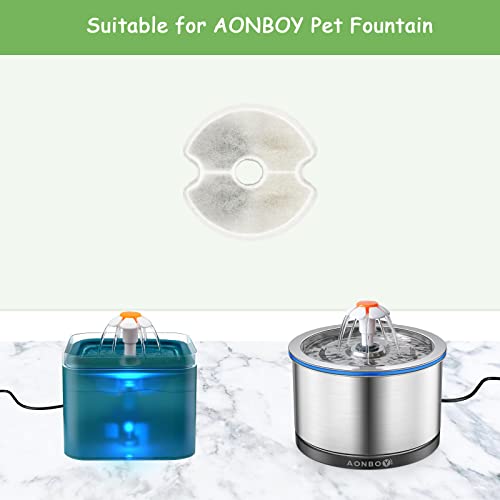 AONBOY Filters 4 Piezas para Fuente de Agua de Flores para Gatos de 2,5 l, adecuados para Fuentes de Acero Inoxidable para Gatos / Perros(satisface Las Necesidades de reemplazo de 2 a 4 Meses)