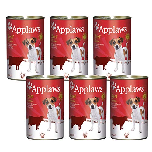 Applaws 3141ML-A Comida para Perros 100% Natural y sin Granos, Padrino, Carne de Res con Verduras, Lata de 400 g (Paquete de 6 latas)