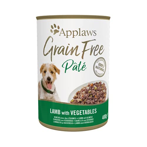 Applaws 3142ML-A Comida para Perros 100% Natural y sin Granos, Padrino, Cordero con Verduras, Lata de 400 g (Paquete de 6 latas)