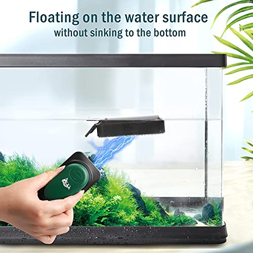 AQQA Limpiador de vidrio de acuario magnético fuerte, limpiador de acuario flotante de cepillo, limpiador de raspador de algas flotante, herramientas de cepillo, imán de limpieza