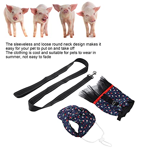 Arnés para vestido de cerdo, arnés de cerdo para mascotas, arnés de cerdo, arnés de cerdo con correa para hacer que tu mascota sea diferente para el vestido de verano para mascotas (GXBD04 azul, M)