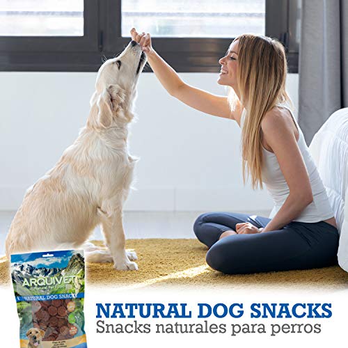 ARQUIVET Chips de Pato 1 Kg - Snacks 100% Naturales Perros - Chuches, premios, golosinas, chucherías, recompensas caninas -Entrenamiento, adiestramiento y Juego
