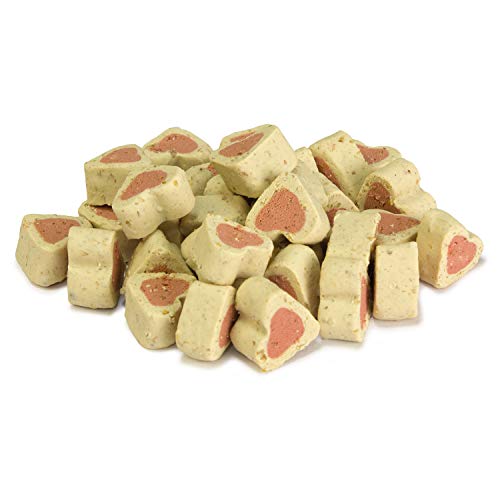 Arquivet Soft Snacks para Perro Corazones de salmón y arroz 100 gr - Aperitivos para Perro en Forma de corazón - Chuches, recompensas, golosinas, premios, chucherías caninas - Alimento complementario
