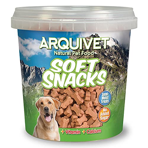 Arquivet Soft Snacks para Perro Huesitos Salmón Pack 6 x 800 g - Snacks Naturales para Perros de Todas Las Razas - Premios, recompensas, chuches para Perros