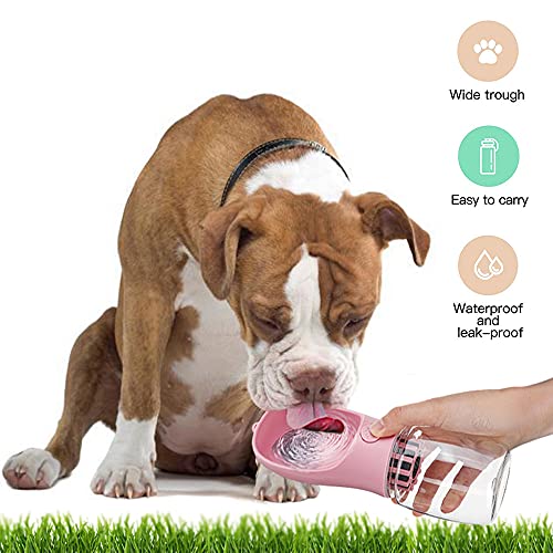 AS Pets Botella de agua portátil para perros de 550 ml, dispensador de agua para mascotas, botella de agua para mascotas, apta para caminar beber, antibacteriano, regalo para perros