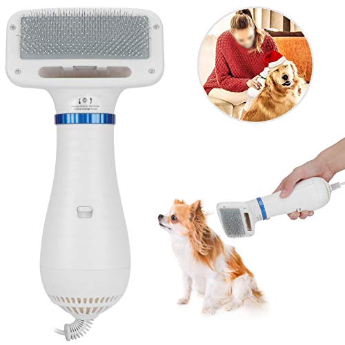 Aseo secador de pelo peludo, secador de perro portátil, multifuncional ajustable para masajear y quitar enredos de mascotas