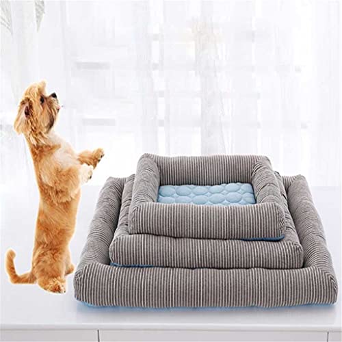 AYDQC Summer Cool Dog Bed Mat Crate Pad Colchón Antideslizante Lavable para Mascotas Grandes Medianas pequeñas para Dormir (Size : 80x65cm)