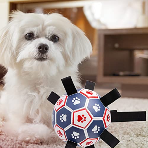 Balacoo 1 Set Dog Soccer Ball con Pestañas de Agarre Juguetes de Perrito Interactivo de Juguetes de Perros de La Guerra Puppy Puppy Toy Toy Dogs Hering Ball Ball Funny Dog Toys para Puppy
