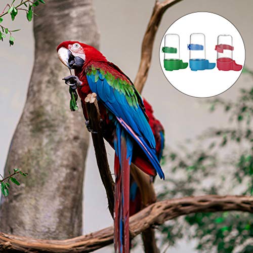 Baluue Comedero de Agua para Pájaros Comederos Automáticos para Pájaros Bebedero de Plástico para Pájaros Comedero de Jaula de Pájaros para Loros Periquito Cockatiel (Rojo Azul Verde)