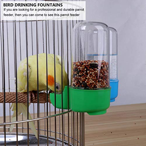 Baluue Comedero de Agua para Pájaros Comederos Automáticos para Pájaros Bebedero de Plástico para Pájaros Comedero de Jaula de Pájaros para Loros Periquito Cockatiel (Rojo Azul Verde)