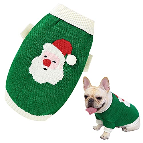 Banooo Jersey de Navidad para perro, ropa de Navidad, muñeco de nieve, reno de Papá Noel, copo de nieve, regalo de Año Nuevo, para cachorros, gatos, perros pequeños, medianos y grandes (verde, grande)