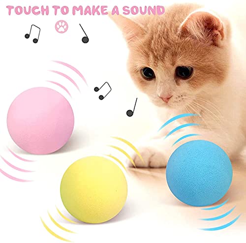 Baowanji Bola antigoteo para gatos con 3 sonidos realistas de animales (rana, parrilla, pájaro), juguete interactivo para gatos (??)