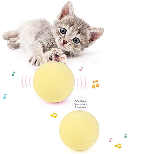 Baowanji Bola antigoteo para gatos con 3 sonidos realistas de animales (rana, parrilla, pájaro), juguete interactivo para gatos (??)