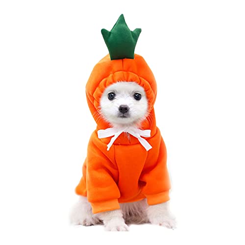 Barrageon Perro Prendas De Punto Invierno Suéter Puppy Gatos Mascotas Pullover Abrigo Cálido Chaqueta Hoodie Pequeños Medianos (Naranja-XL)