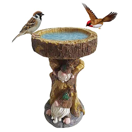 Bebedero para pájaros para el jardín, hecho a mano, forma de árbol, para escalar, baño para pájaros, de resina, resistente a las heladas, bebedero para pájaros decorativo para casa y jardín