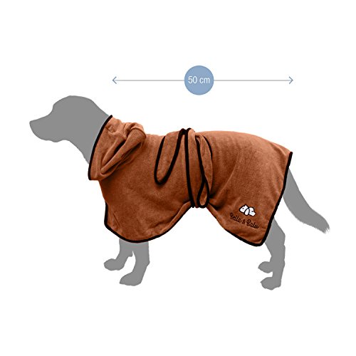 Bella & Balu Albornoz para perro M de Microfibra Absorbente – Toalla para perros para secado tras el baño o el paseo bajo la lluvia (6 TALLAS - 3 COLORES)