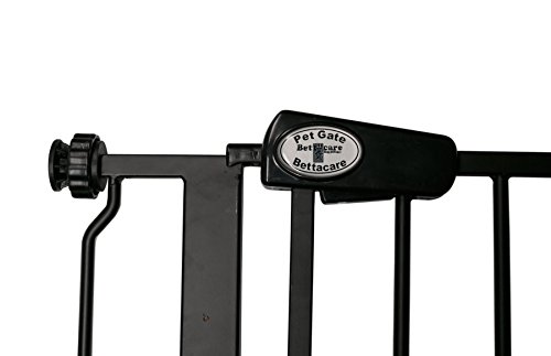 Bettacare Barrera de Seguridad con Bloqueable Solapa de Gato (75cm - 84cm, Negro)