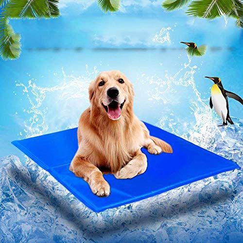 B/H Colchón de refrigeración Cachorro,Alfombrilla de Refrigeraciónpara Mascotas,Pet Ice Pad, Cat Summer Artifact-Blue_XS