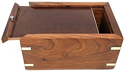 Bhartiya Handicrafts Wooden Burial Urns for Ashes Dark Brown Indian Rosewood Pet Urns for Dogs, Memorial Keepsake Urns for Ashes | Wooden Cremation Box (S - 5 x 3 x 2.5 (15 CU/In))